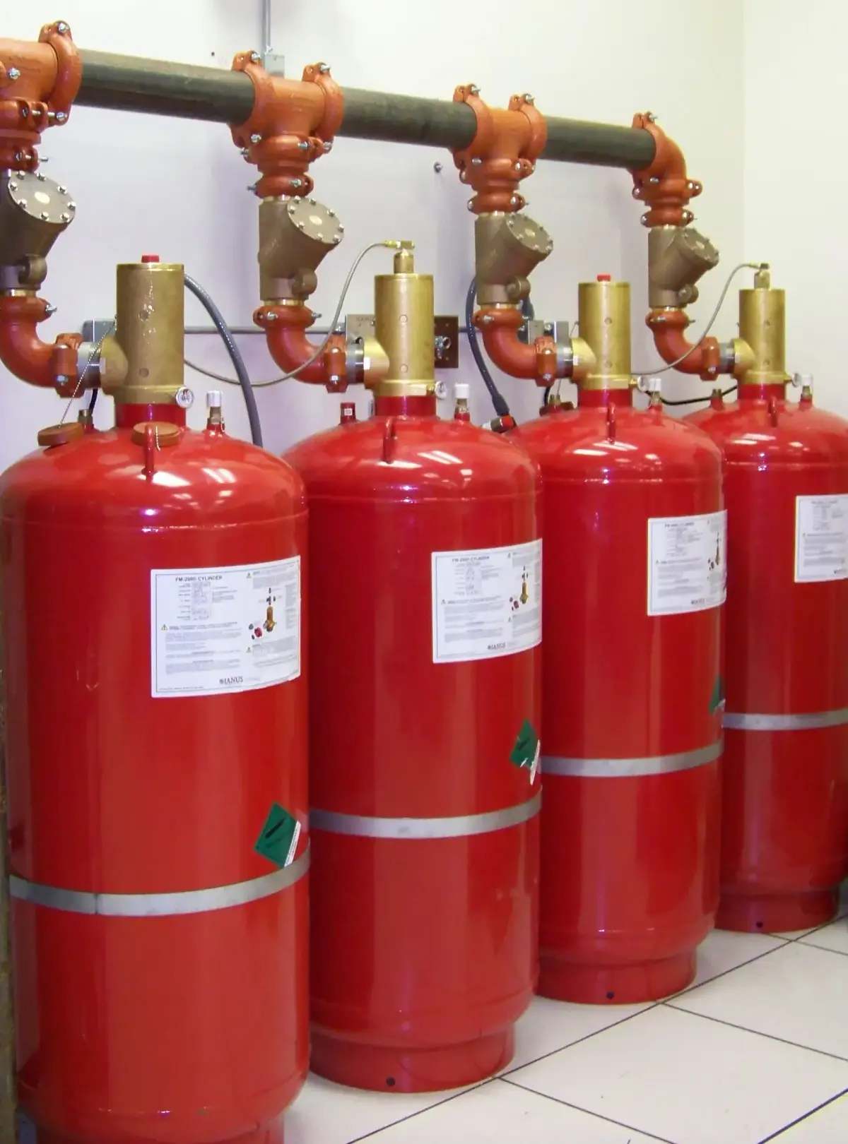 FM-200 clean agent fire suppression cylinders