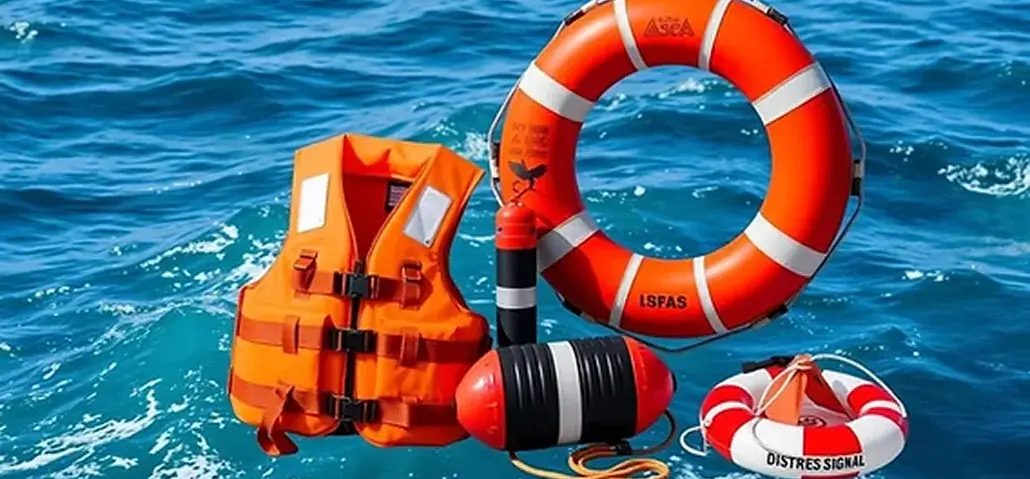 Life saving appliances floating at sea